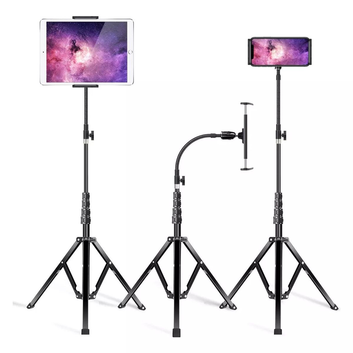 KUANGYE - Trípode Soporte Para iPad Tablet Celular Ajustable 69-165cm