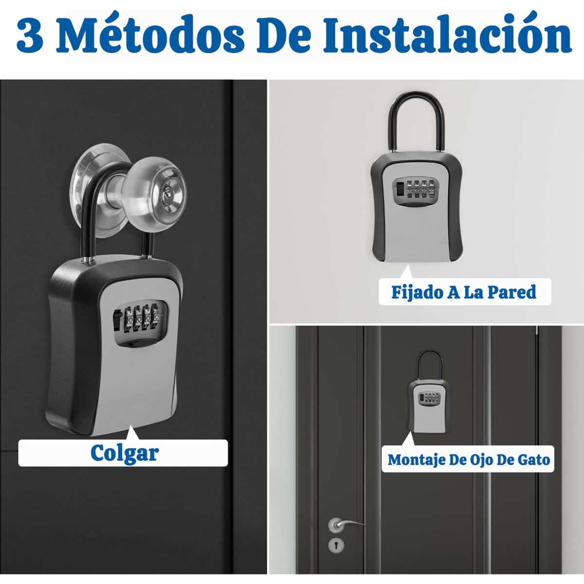 GENERICO - Caja De Seguridad Para Llaves Para Hogar Fábrica-Gris