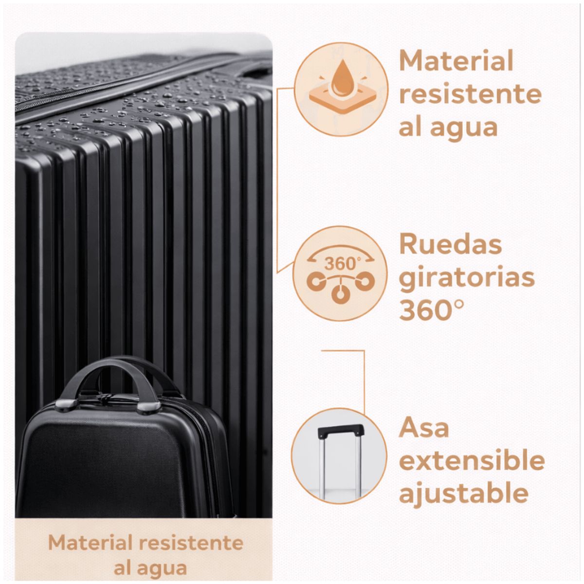 HOMER OUTDOOR - Maleta Embarque Equipaje Cabina Acceso Rapido 26 Pulgadas