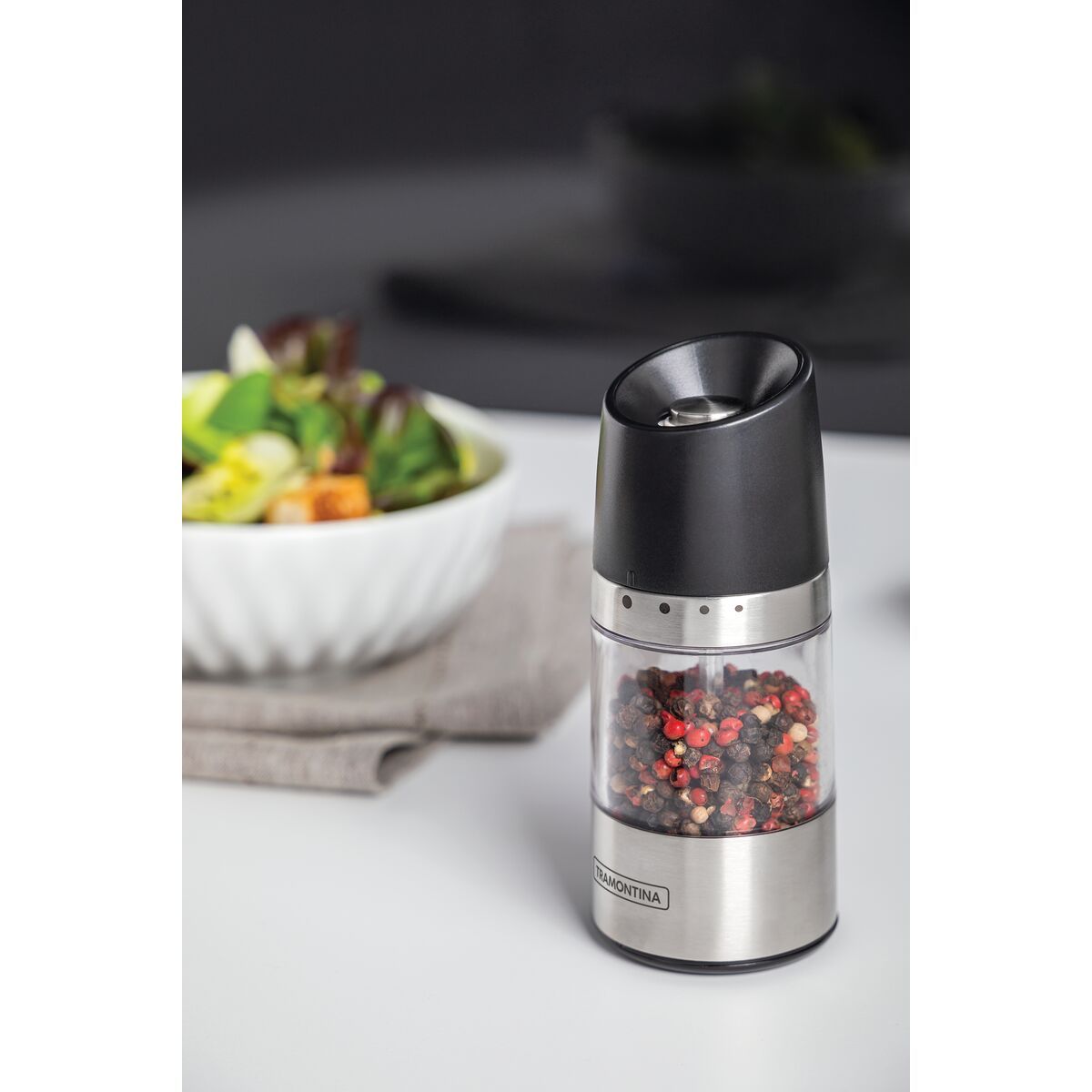 TRAMONTINA - Molinillo para sal y pimienta  de acero inoxidable y acrílico Tramontina Realce