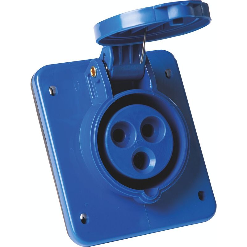 TRAMONTINA - Tomacorriente de Empotrar Industrial 2P+T 16 A 220-250 V CA 6 H Tramontina