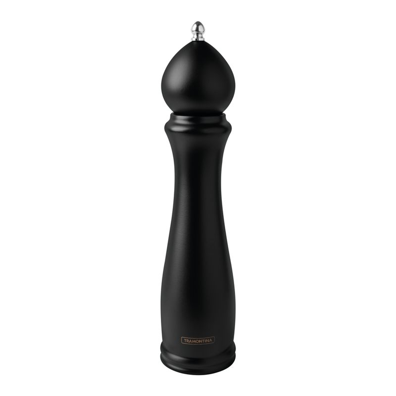 TRAMONTINA - Molinillo de Sal o Pimienta Tramontina Churrasco Black en Cerámica con Recipiente de Madera 10"
