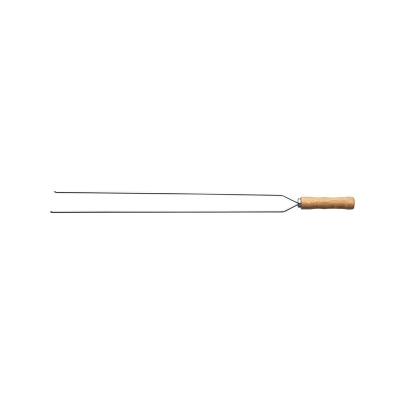 TRAMONTINA - Pincho Doble para Asado Tramontina con Lámina de Acero Inoxidable y Mango de Madera 75 cm