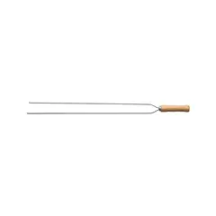TRAMONTINA - Pincho Doble para Asado con Lámina de Acero Inoxidable y Mango de Madera 75 cm