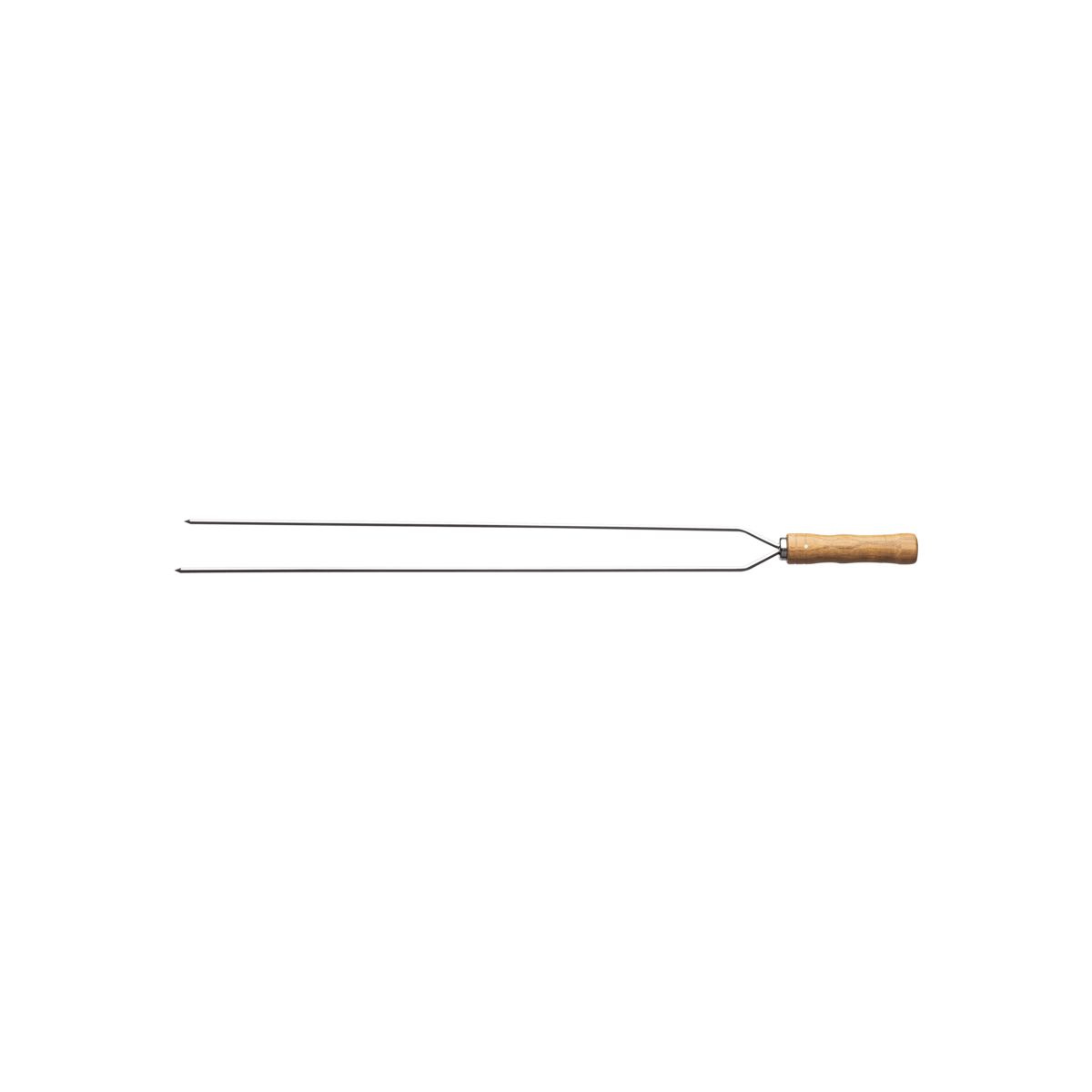 TRAMONTINA - Pincho Doble para Asado Tramontina con Lámina de Acero Inoxidable y Mango de Madera 65 cm