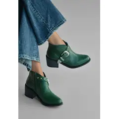 GIANI DAFIRENZE - Botin Mujer De Cuero Berta Verde C5