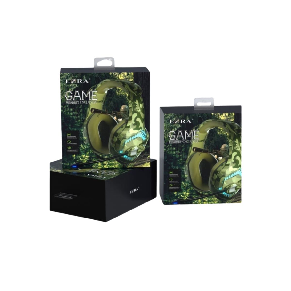 EZRA - Audifonos Gamer Camuflado Militar Para Ps4 Xbox Pc