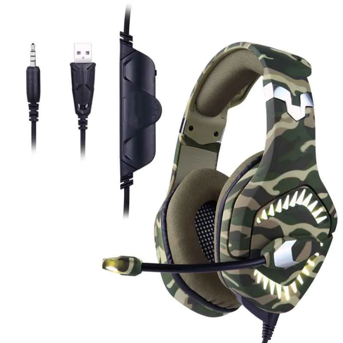 EZRA - Audifonos Gamer Camuflado Militar Para Ps4 Xbox Pc