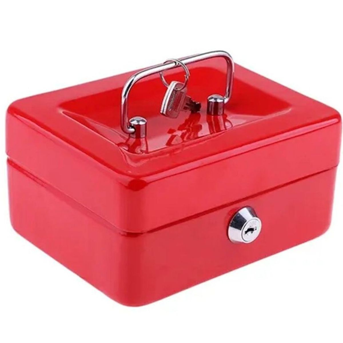 GENERICO - Caja de seguridad metal para efectivo con cerradura y llaves