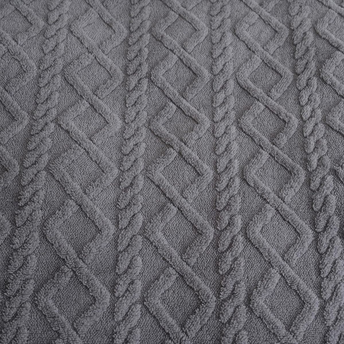 GENERICO - FRAZADA TEXTURIZADA 1.5 PLAZAS UNICOLOR GRIS OSCURO TF