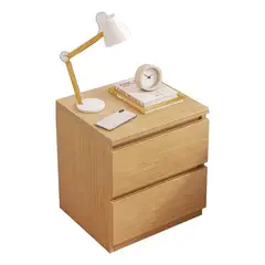 CRUSEC - Velador Doble Cajón Estilo Nórdico 413032cm Beige