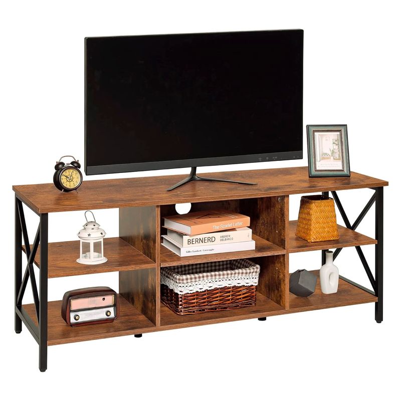 KLIK - Rack Arrimo Tv Living Moderno Librero Industrial Madera Café