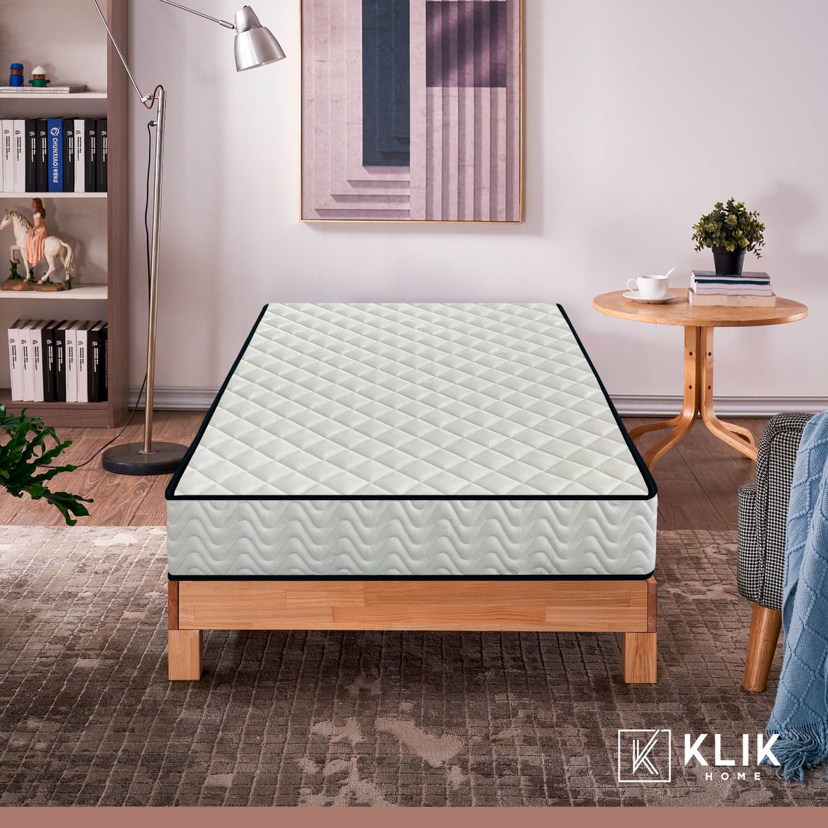 KLIK - Colchon 1.5 Plazas KLIK Home Primera Capa Foam Resortes Pocket Spring