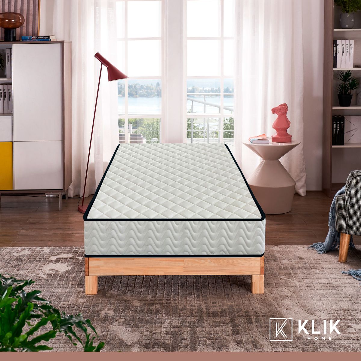 KLIK - Colchon 1 Plaza KLIK Home Primera Capa Foam Resortes Pocket Spring