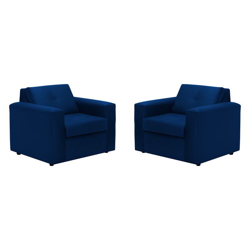 BODEVIR - Set Sofa Vivo 1C Felpa 30 Azul Marino