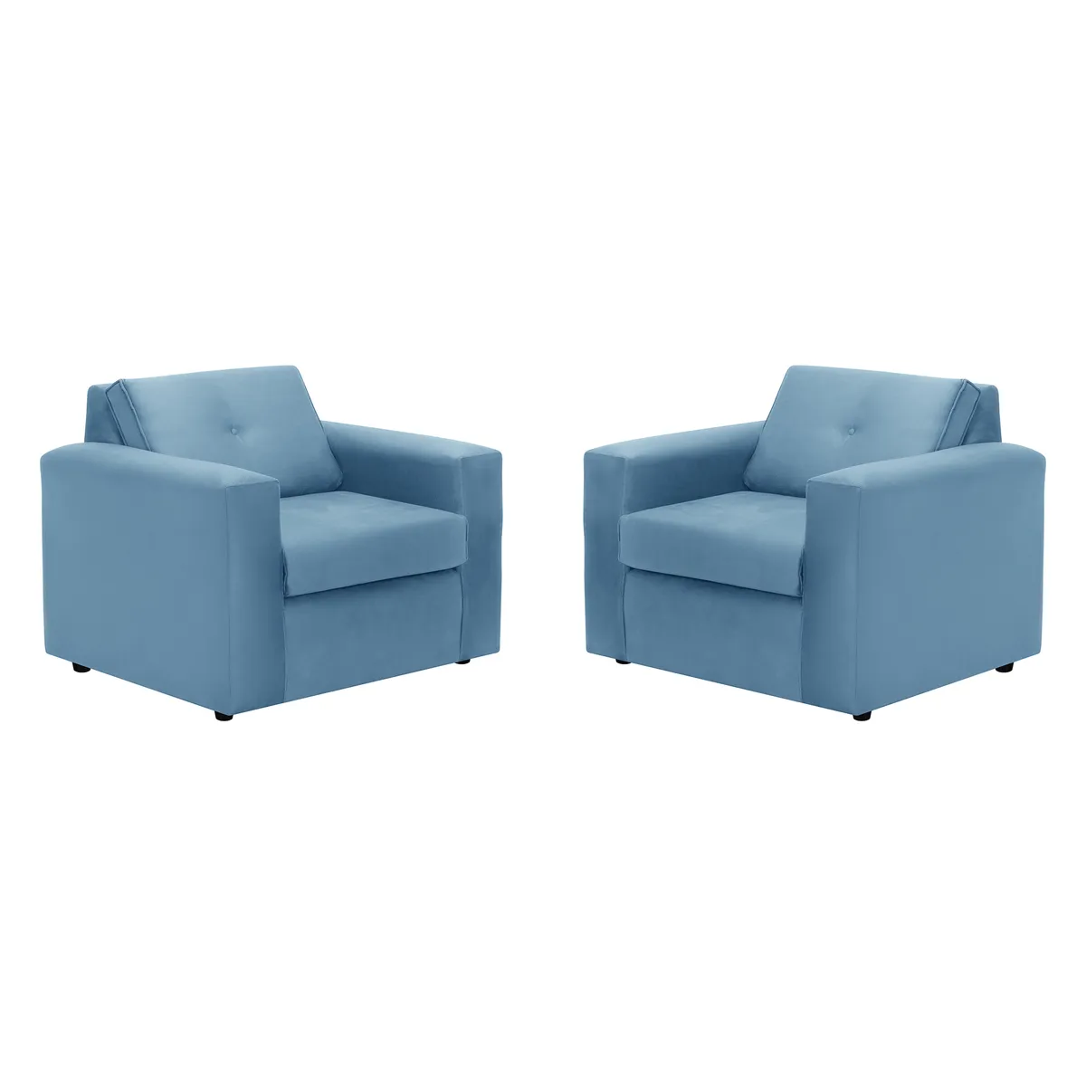 BODEVIR - Set Sofa Vivo 1C Felpa 30 Azul Petroleo