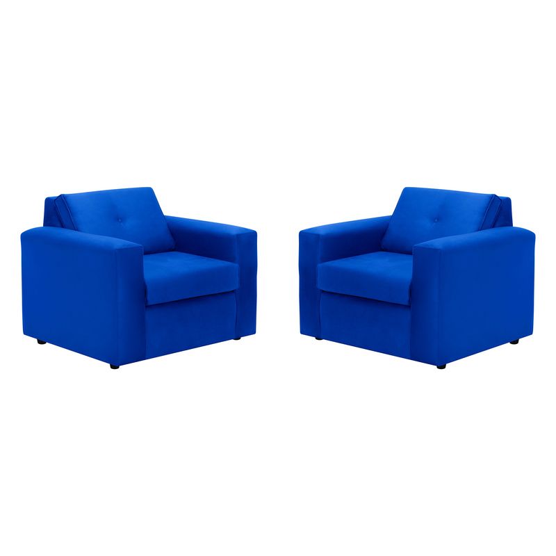 BODEVIR - Set Sofa Vivo 1C Felpa 30 Azul Rey