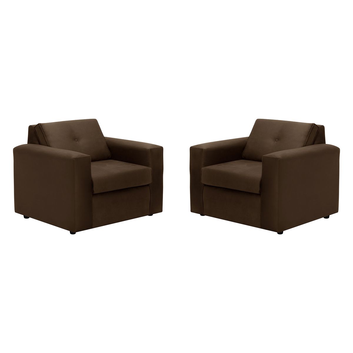 BODEVIR - Set Sofa Vivo 1C Felpa 30 Chocolate
