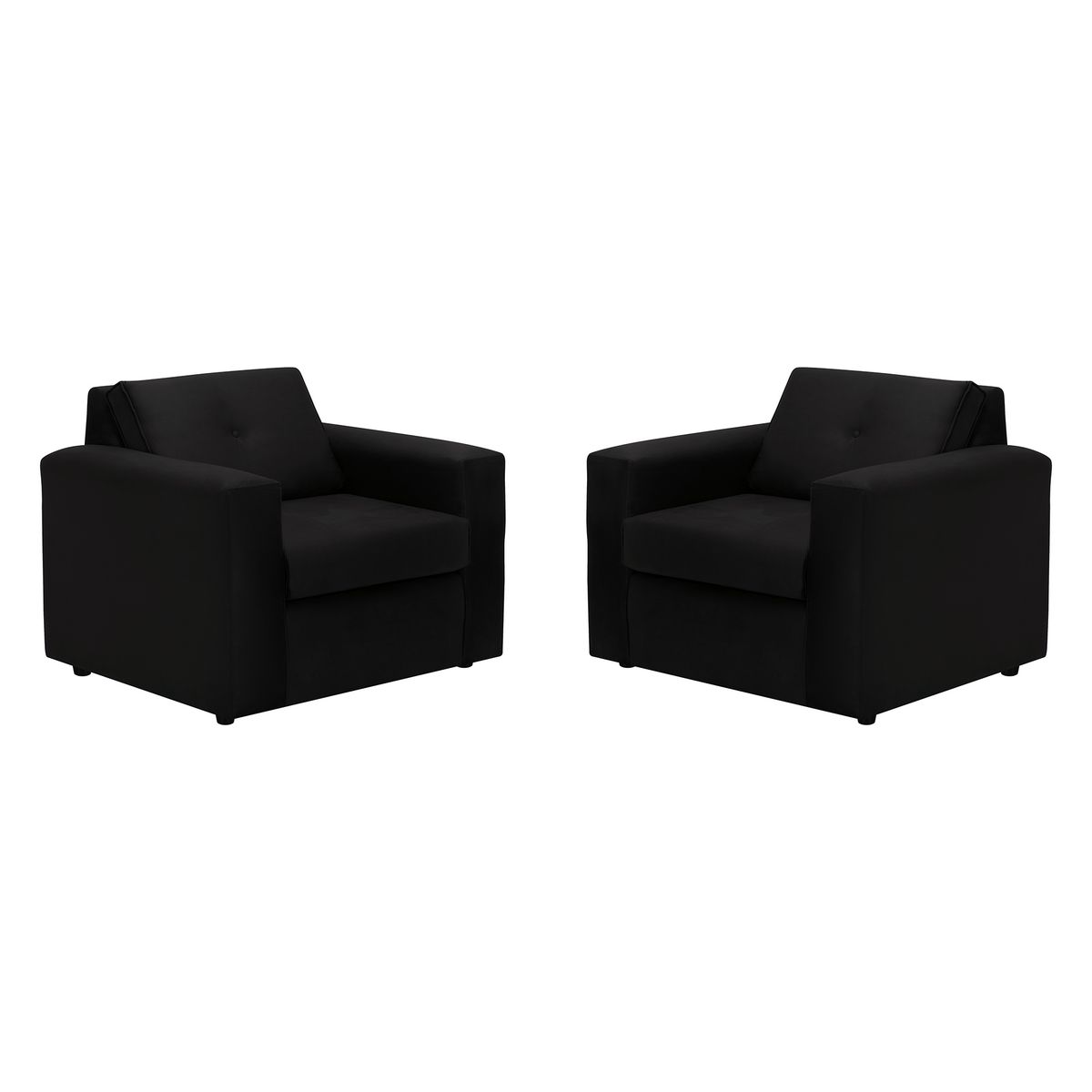 BODEVIR - Set Sofa Vivo 1C Felpa 30 Negro