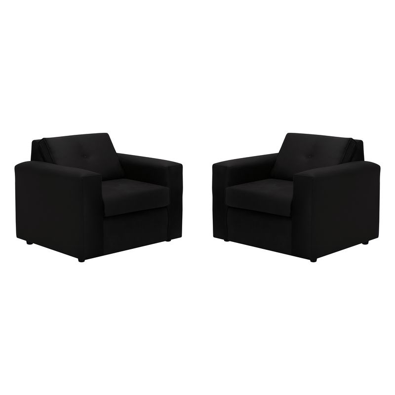 BODEVIR - Set Sofa Vivo 1C Felpa 30 Negro