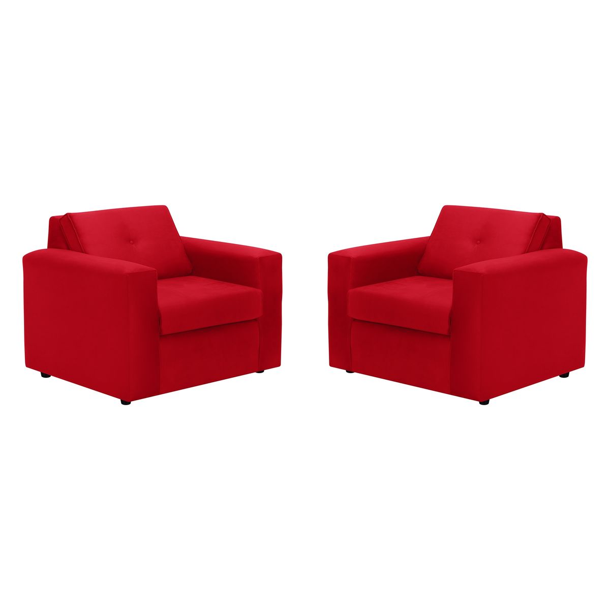 BODEVIR - Set Sofa Vivo 1C Felpa 30 Rojo