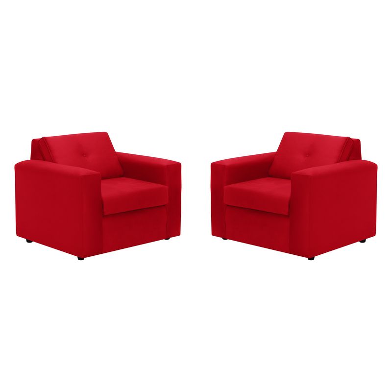 BODEVIR - Set Sofa Vivo 1C Felpa 30 Rojo