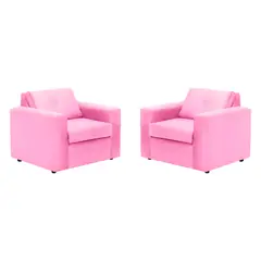 BODEVIR - Set Sofa Vivo 1C Felpa 30 Rosado