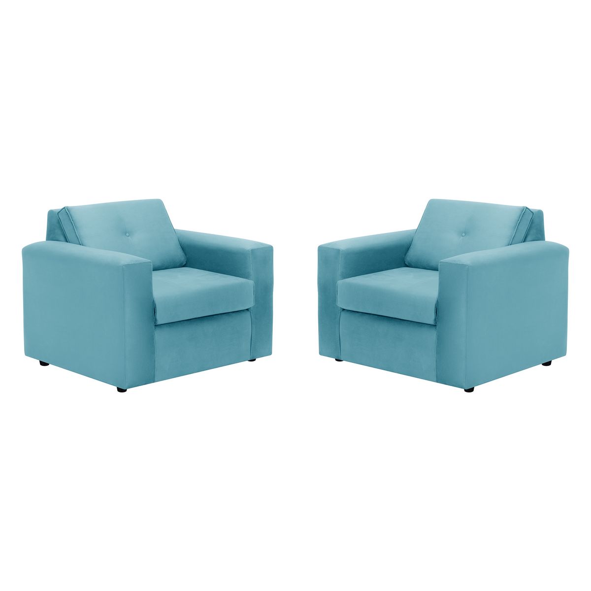 BODEVIR - Set Sofa Vivo 1C Felpa 30 Turquesa