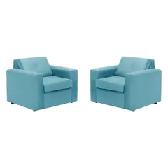 BODEVIR - Set Sofa Vivo 1C Felpa 30 Turquesa