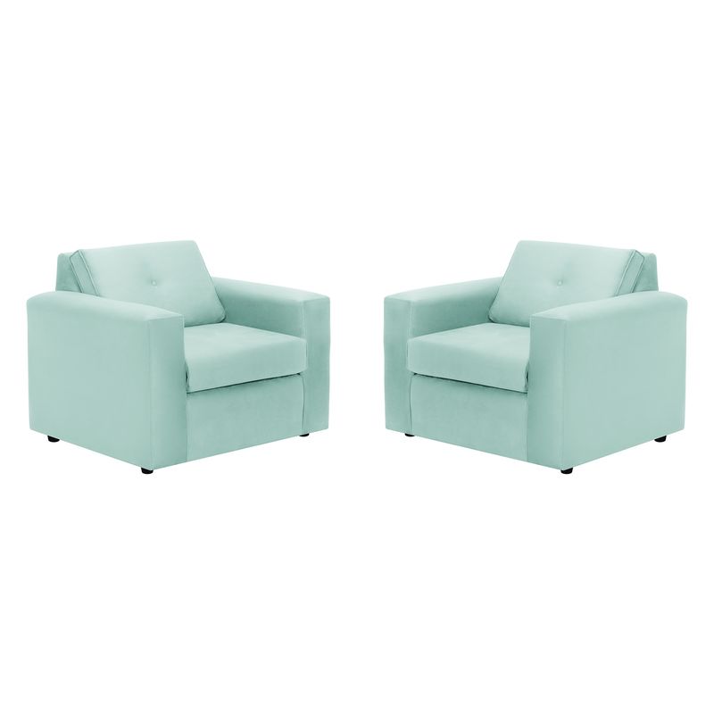 BODEVIR - Set Sofa Vivo 1C Felpa 30 Verde Agua