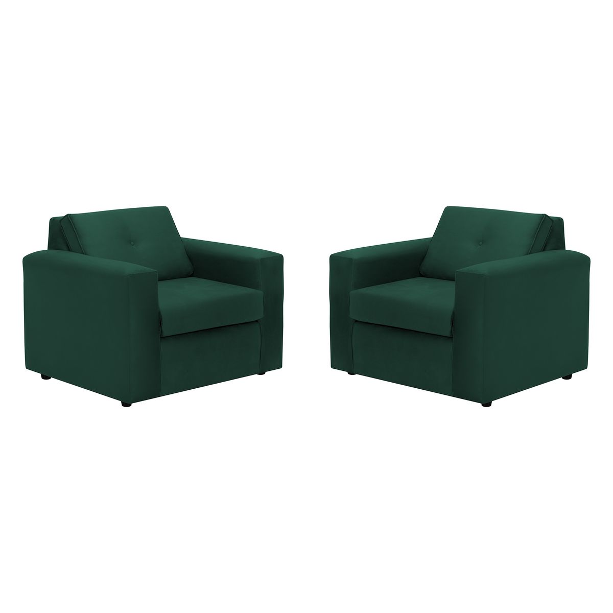 BODEVIR - Set Sofa Vivo 1C Felpa 30 Verde Botella