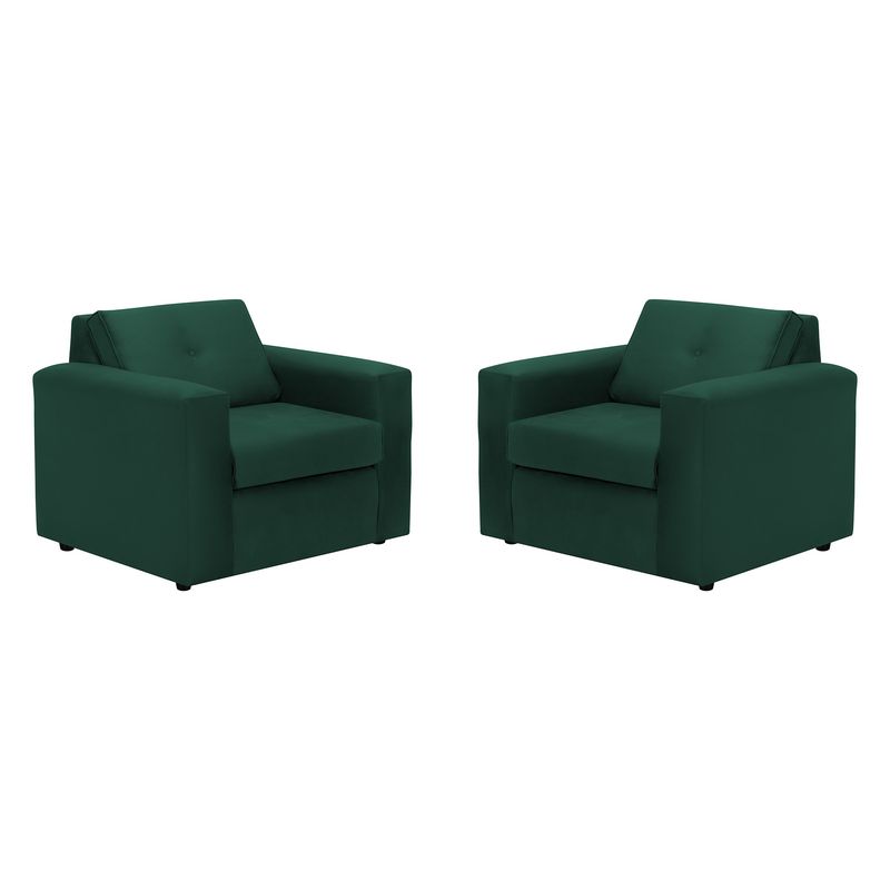 BODEVIR - Set Sofa Vivo 1C Felpa 30 Verde Botella