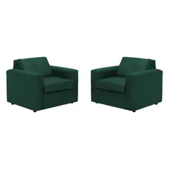 BODEVIR - Set Sofa Vivo 1C Felpa 30 Verde Botella