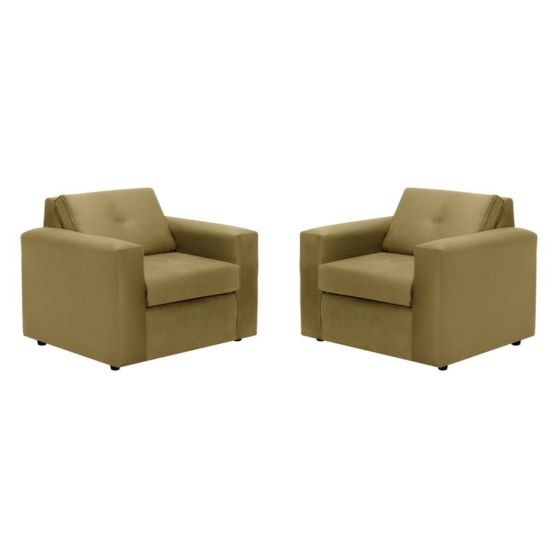 BODEVIR - Set Sofa Vivo 1C Felpa 30 Verde Musgo