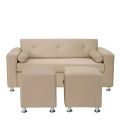 BODEVIR - Sofa Vivo 3C+2 Pouf Felpa 12 Beige