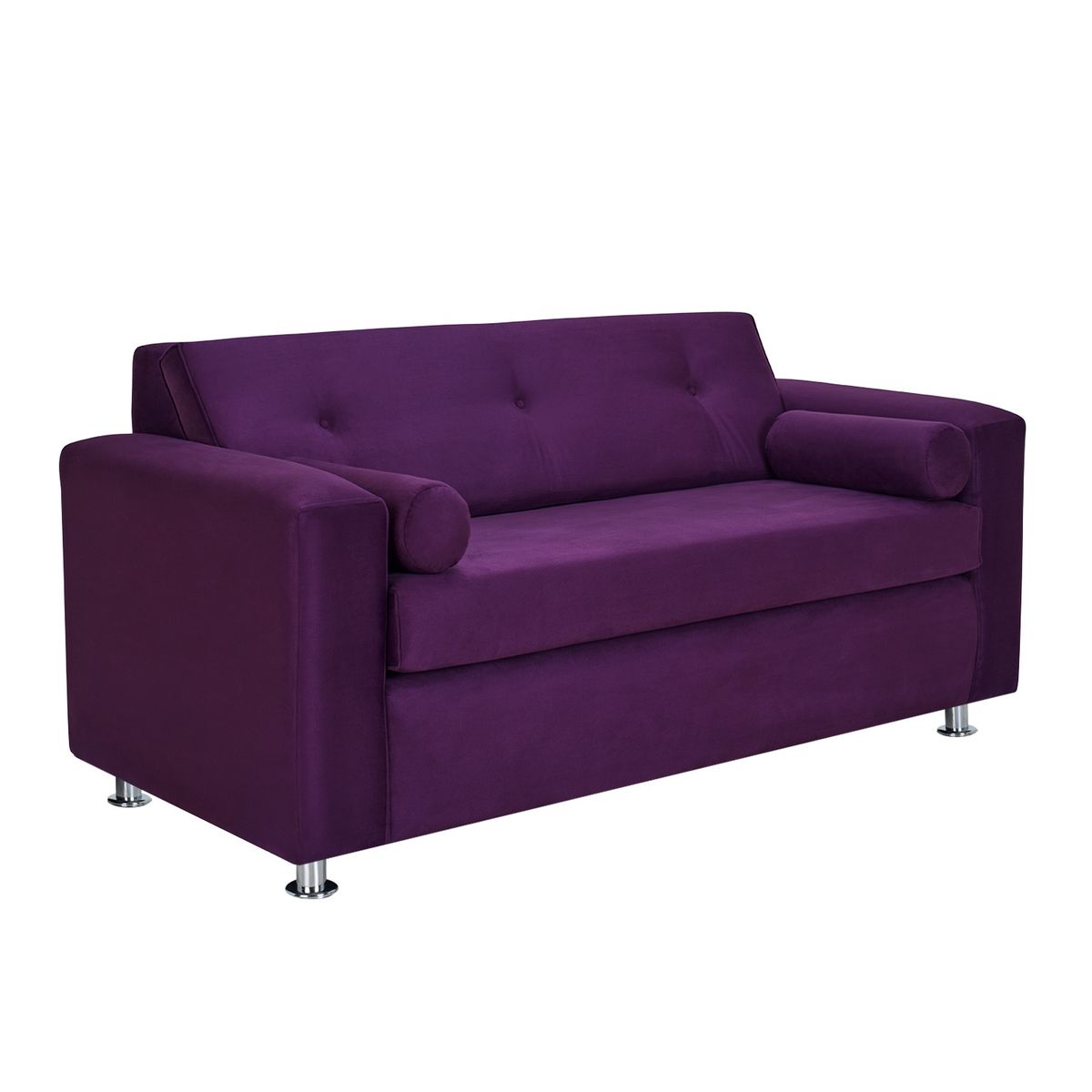 BODEVIR - Sofa Vivo 3C+2 Pouf Felpa 12 Morado