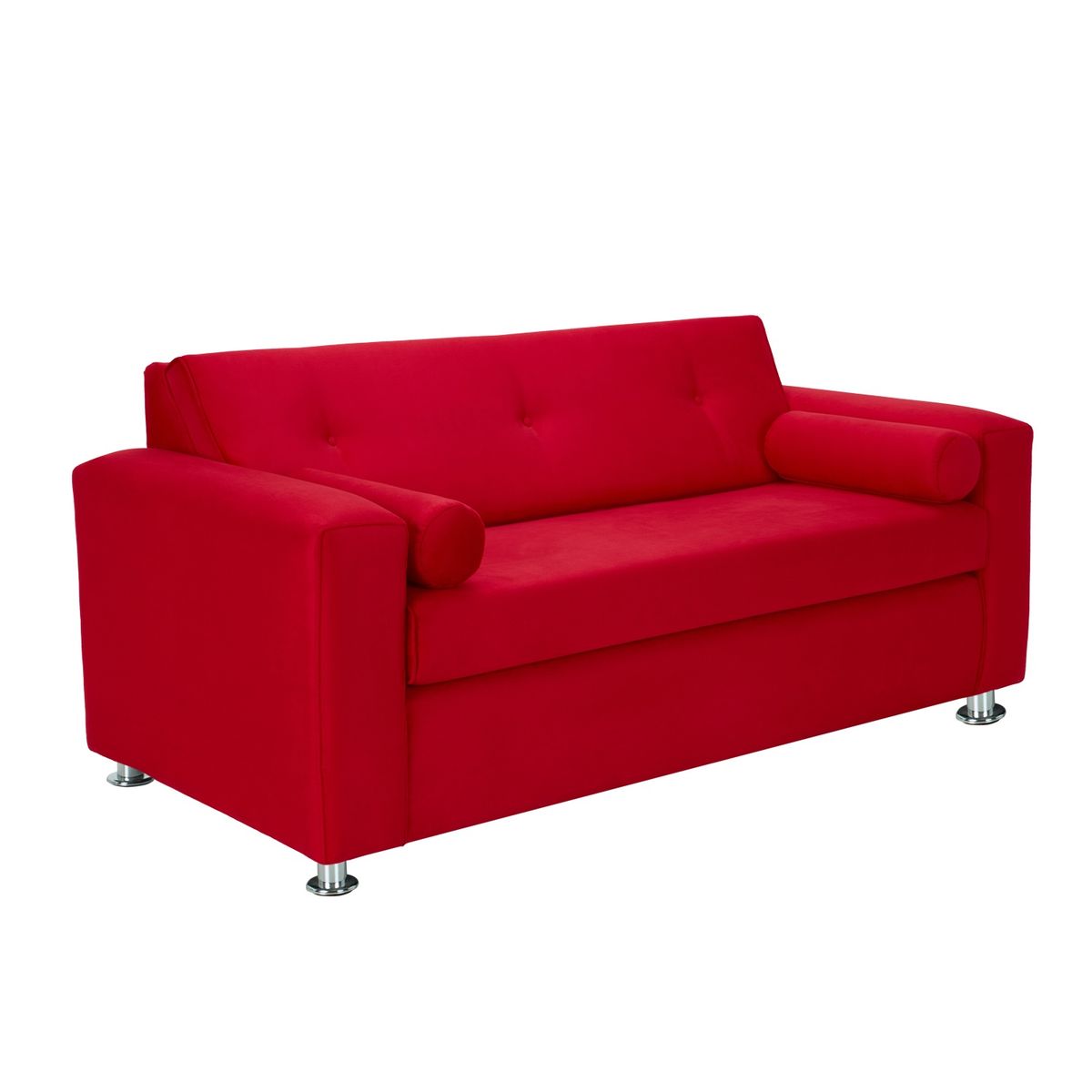 BODEVIR - Sofa Vivo 3C+2 Pouf Felpa 12 Rojo