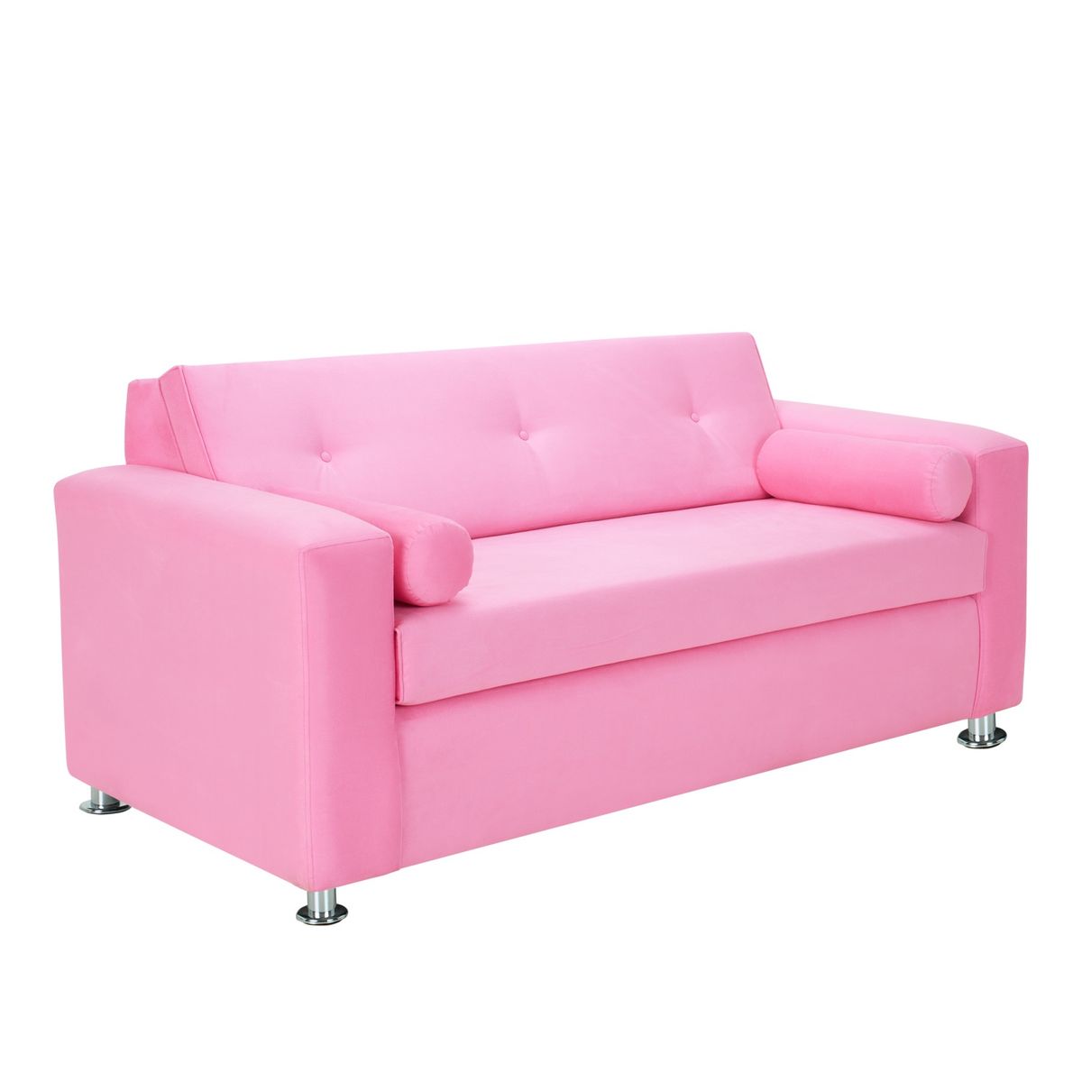 BODEVIR - Sofa Vivo 3C+2 Pouf Felpa 12 Rosado