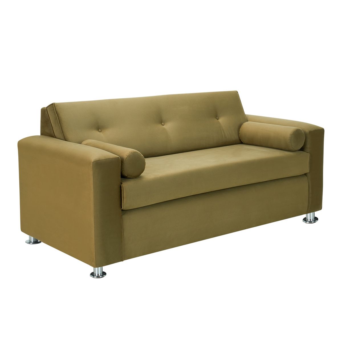 BODEVIR - Sofa Vivo 3C+2 Pouf Felpa 12 Verde Musgo