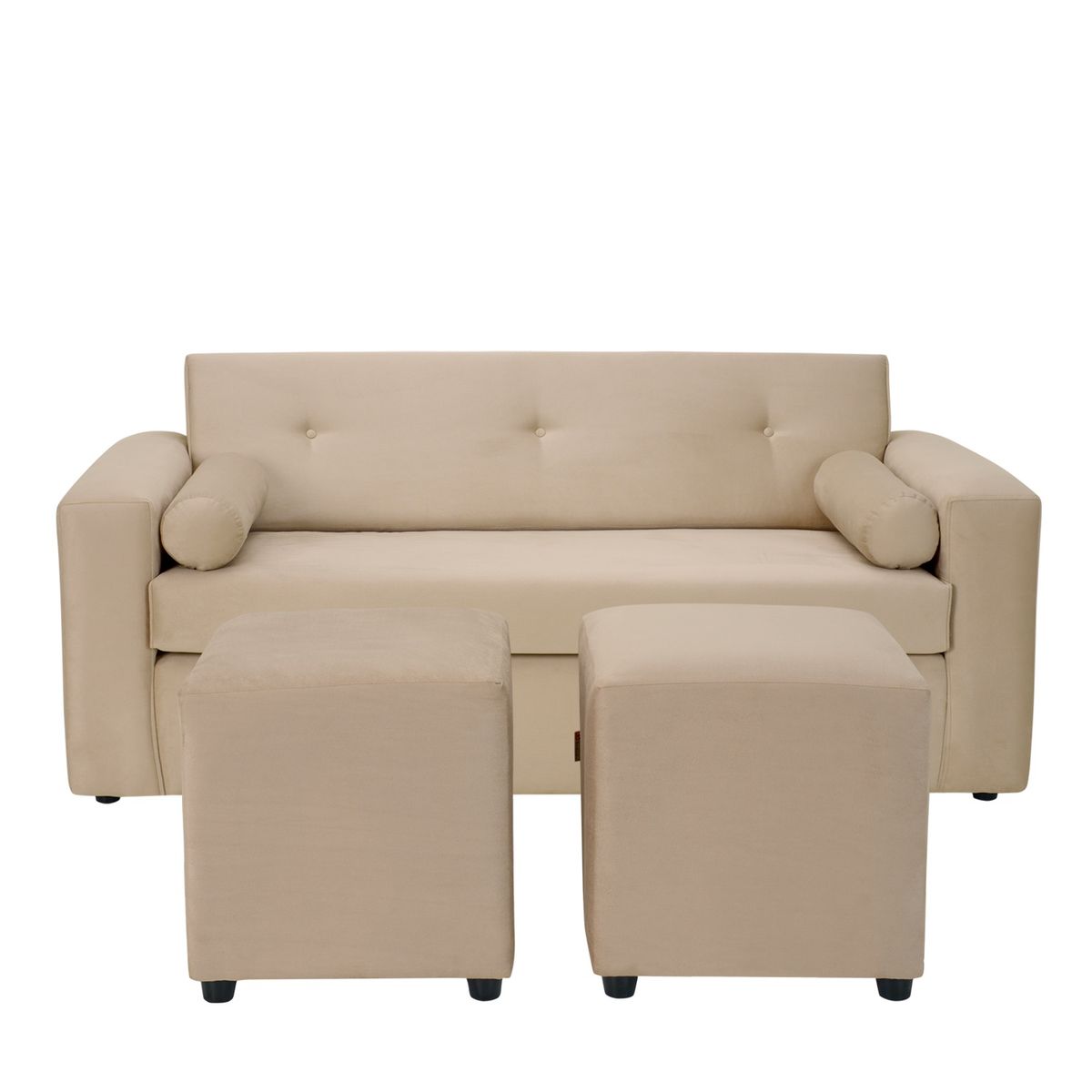 BODEVIR - Sofa Vivo 3C+2 Pouf Felpa 30 Beige