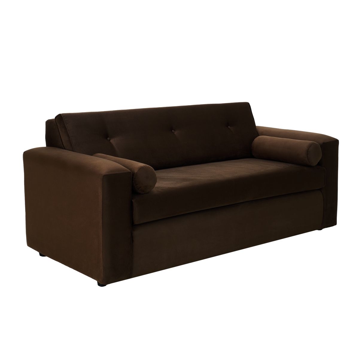 BODEVIR - Sofa Vivo 3C+2 Pouf Felpa 30 Chocolate