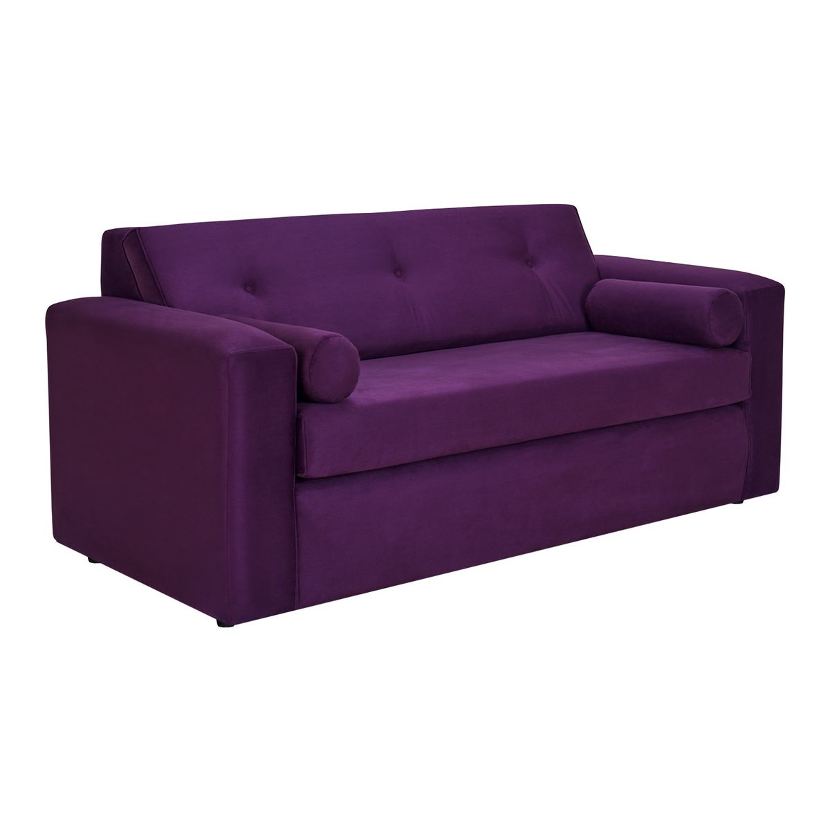 BODEVIR - Sofa Vivo 3C+2 Pouf Felpa 30 Morado