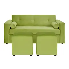 BODEVIR - Sofa Vivo 3C+2 Pouf Felpa 30 Pistacho