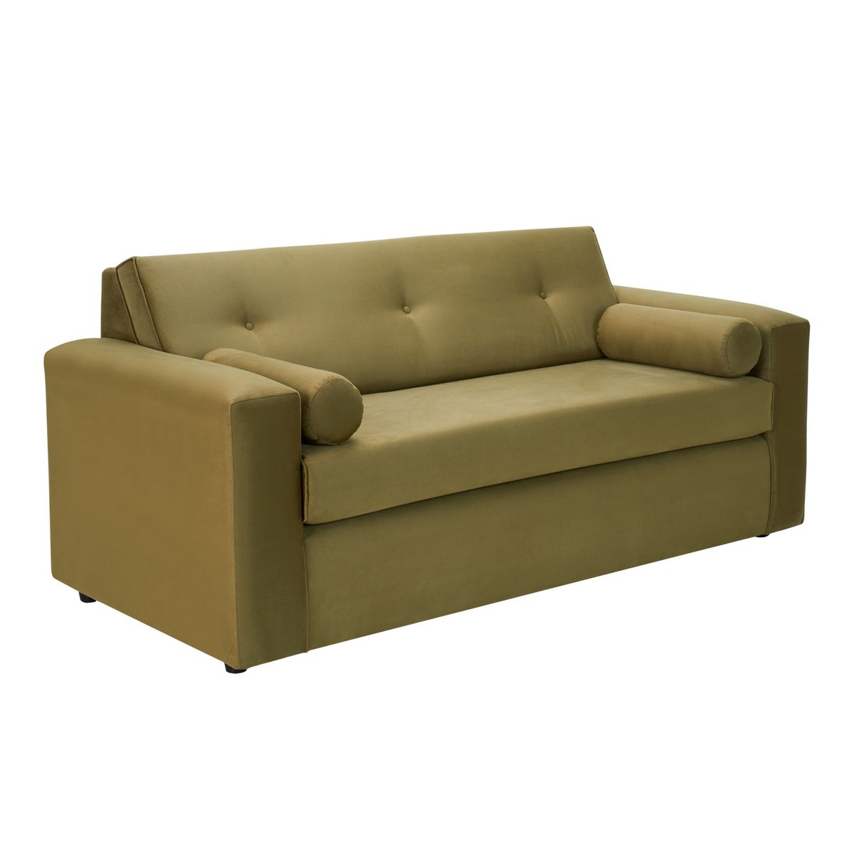 BODEVIR - Sofa Vivo 3C+2 Pouf Felpa 30 Verde Musgo