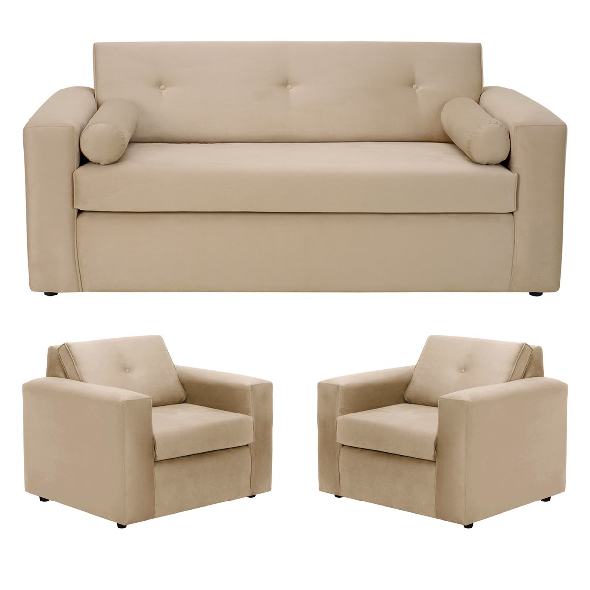BODEVIR - Sofa Vivo 3C+1+1 Felpa 30 Beige