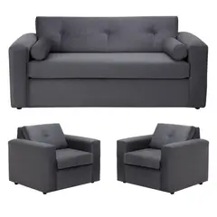 BODEVIR - Sofa Vivo 3C+1+1 Felpa 30 Gris