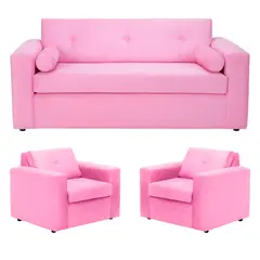 BODEVIR - Sofa Vivo 3C+1+1 Felpa 30 Rosado