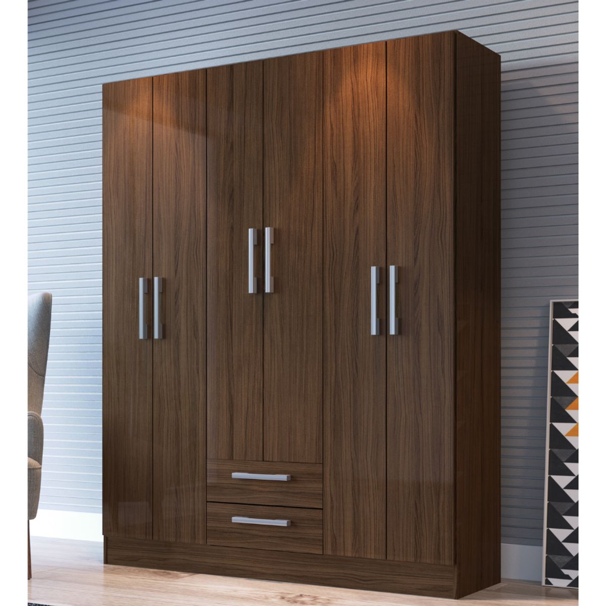 MOVELARIA - COMBO CLOSET 6P + CLOSET 4P CACAO B6242