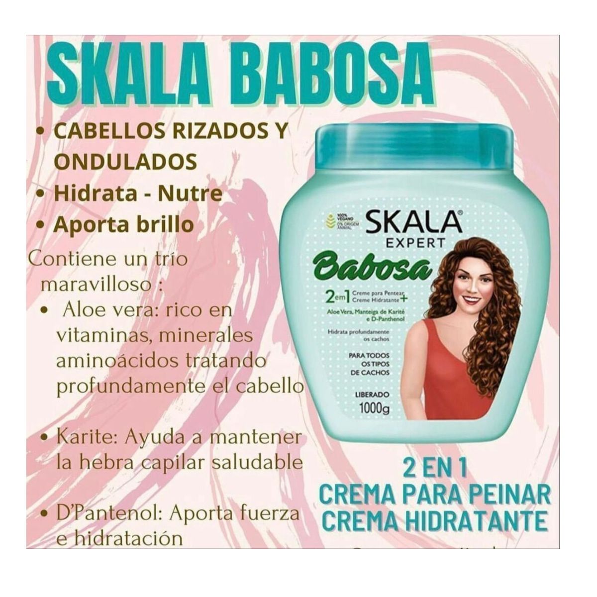 SKALA - Mascara de hidratacion profunda para rulos skala babosa aloe vera 1kg