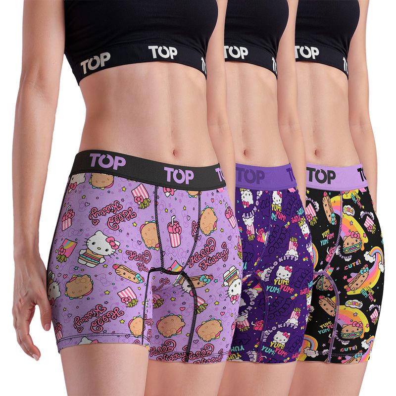 TOP - Bóxer Medio MUJER Algodón Pack 3 Hello Kitty C2 Top